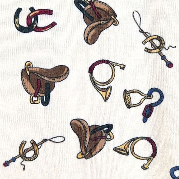 Talbot's Cotton Equestrian Print Turtleneck Vintage Size M - Picture 5 of 10